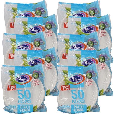 VAPA 500 PIATTI FONDI RIUTILIZZABILI IN CONFEZIONE DA 1 KG (1/2)