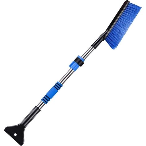 Grattoir à glace pour pare-brise avec brosse à neige intégrée, brosse à neige et grattoir à glace pour voiture - Outil de déneigement pour pare-brise