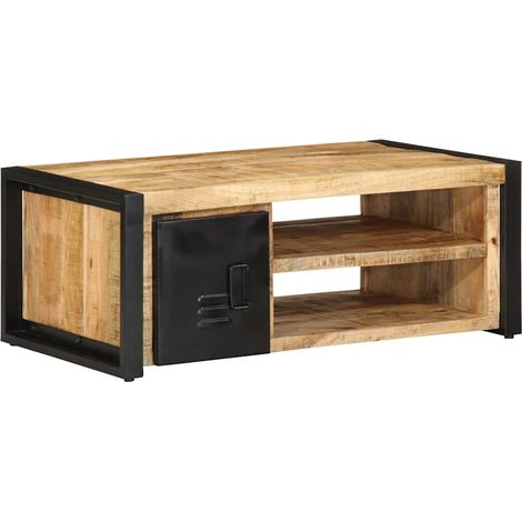 Coffee Table 90x50x36 cm Solid Rough Wood Mango vidaXL (1/5)