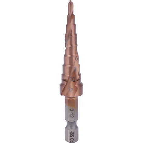 Step Drill Bit Multifunctional Cobalt Coating High Speed Steel Hex Shank Hole Opening Tool3-12 (1/5)