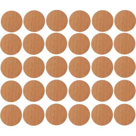 30x Cache vis adhésif autocollant diamètre 20mm bouchon trou meuble table chaise maison, bois marron érable
