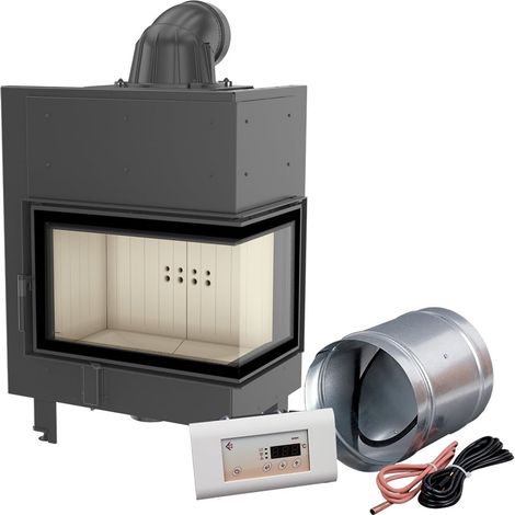 Intelligenter Kamineinsatz aus Stahl KRATKI MBM rechts 10 kW Ø 200 MSK (1/5)