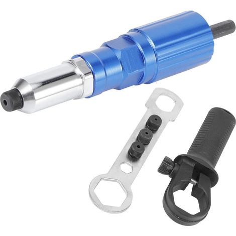 Adaptateur de Perceuse à Rivets - Tête de Pistolet à Rivets pour Perceuse Électrique - Pour Insertion d'Écrous dans Tôles et Tubes - Lot de 1 (1/5)