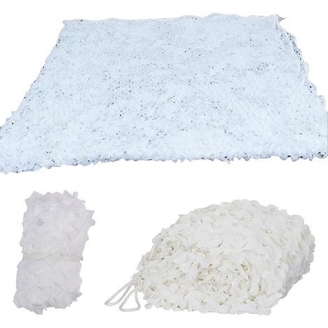 Filet de camouflage 210D, 3 x 4 m, protection solaire pour voiture, camping, fête,couvertures, décoration (blanc) (1/5)