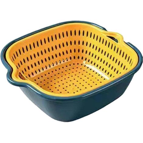 Passoire de cuisine multifonctionnelle pour égoutter les légumes, les pâtes et les spaghettis. Idéale pour mélanger, laver et égoutter les nouilles et les spaghettis.-L (1/5)