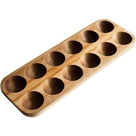 12 Trous Style Japonais en Bois Double RangéE Boote de Rangement D'Oeufs Maison Organisateur Support Oeufs Titulaire Cuisine DéCor Accessoires (1/4)