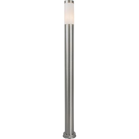 QAZQA Moderno Farola moderna de acero para exteriores 110 cm IP44 - Rox Plástico /Acero inoxidable Cilíndra /Alargada Adecuado para LED Max. 1 x 20 Watt