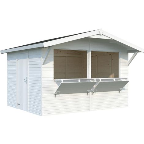 Abri de jardin en bois Stella 8,2 m2 Peint blanc (1/5)