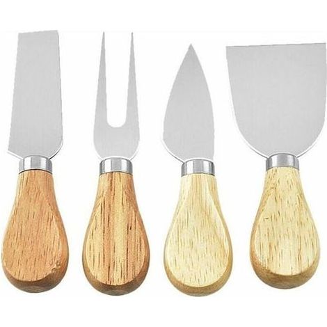 Ensemble de 4 couteaux à fromage avec manche en bois d'acacia (1/5)