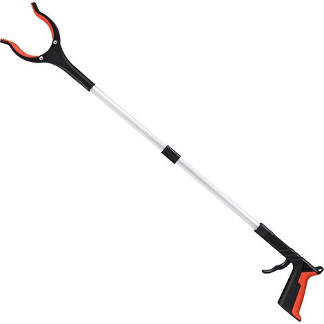 Lot 5 pinces ramasse-déchets pliables 83cm aluminium, tête rotative magnétique pour nettoyage professionnel et espaces verts (1/5)
