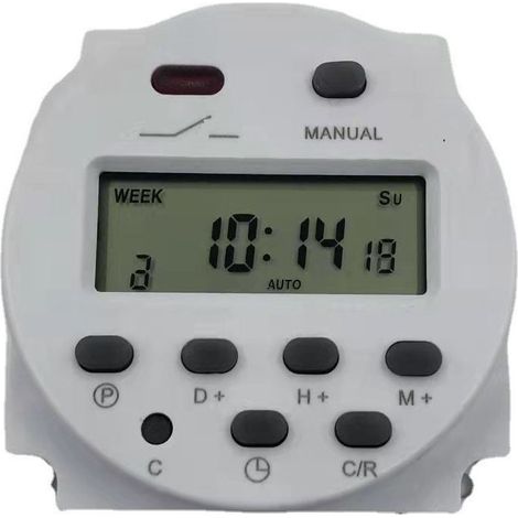 Minuterie hebdomadaire numérique LCD 12V – Interrupteur d'alimentation étanche – Programmation jusqu'à 60 jours – Installation rapide (1/5)