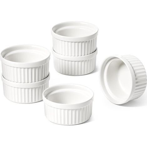 10-teiliges Set weiß mit 60-ml-Saucenschälchen kleinen Dipschälchen Mini-Keramik-Backformen Souffl formen und Dipschälchen für kalte Speisen und (1/2)