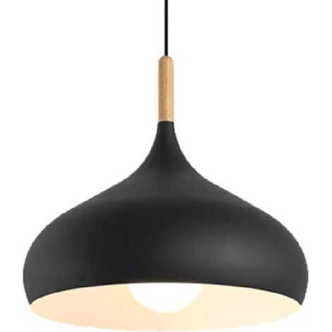 Creative macaron-shaped pendant light, modern pendant light, minimalist ceiling light for cafes, suitable for kitchens, bedside tables, tea rooms and country-style cafes (black, 24 cm). (1/5)