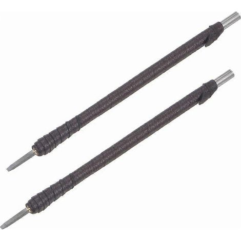 mm platte beitel, handgereedschap voor houtbewerking, 150 mm lang met leren handvat, 2 stuks (1/5)