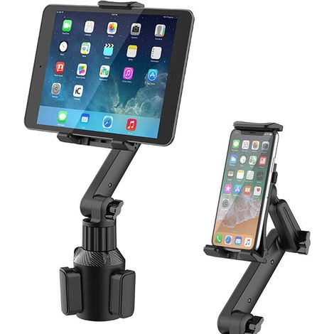 Car Phone Holder, Cup Holder, 360° Rotation Smartphone Mount, Side Grip Version for iPhone 13, 12, 11 Pro Max, X, XR, 8, Samsung S30, S20, Huawei P30, Ma MUMU (1/4)