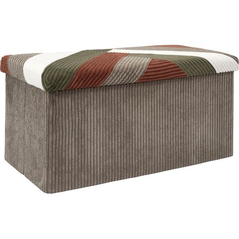 Banc Coffre Pliable Côtelé "Scott" 76cm Multicolore (1/5)