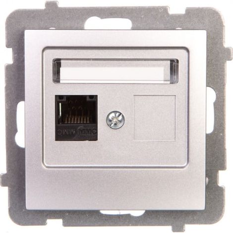 Conector único para ordenador AS RJ45 cat.5e MMC plateado GPK-1G/K/m/18