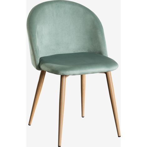 Silla de comedor en terciopelo Kana SKLUM        Verde Abeto     