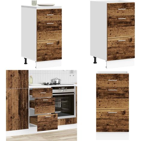 Armario bajo "Lyon" Madera vieja 40x46x81,5 cm Madera de ingeniería - Armario cocina - Almacenamiento cocina
