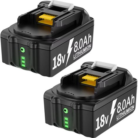 Batería de litio recargable, capacidad de 8000 mAh, voltaje de 18 V, 2 unidades de 8,0 Ah. (1/2)