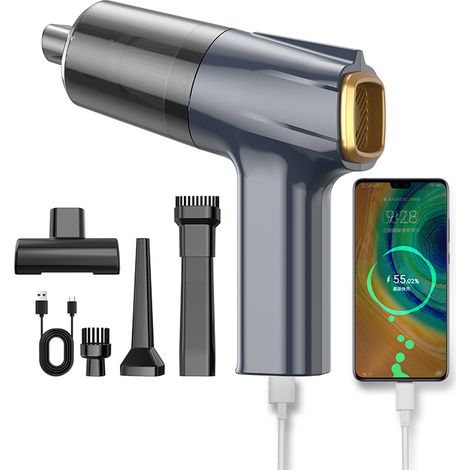 Aspirateur à main sans fil : Mini aspirateur à main rechargeable avec aspiration puissante - Aspirateur de voiture portable sans fil (1/5)