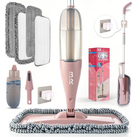 Balai Serpillère Vaporisateur Spray Mop Balai Lave Sol avec Vaporise Microfibre Balai Serpillere avec Reservoir pour la Maison la Cuisine Le Bois Dur Le Stratifié Le Bois Balais Nettoyer Sol (1/5)