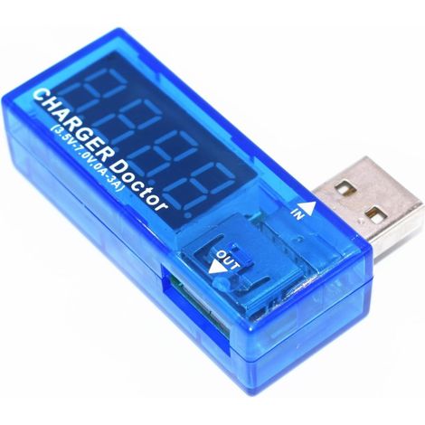 Voltmètre-ampèremètre numérique USB pour chargeur mobile, mini USB, - (1/5)