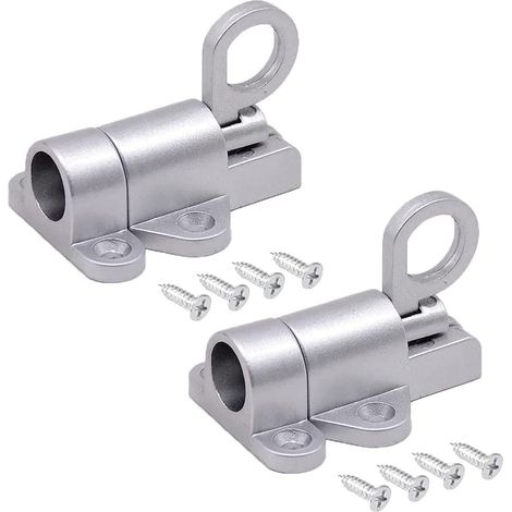 Loquet alliage d'aluminium de sécurité, 2 pièces, à ressort, vis (argent) (1/5)