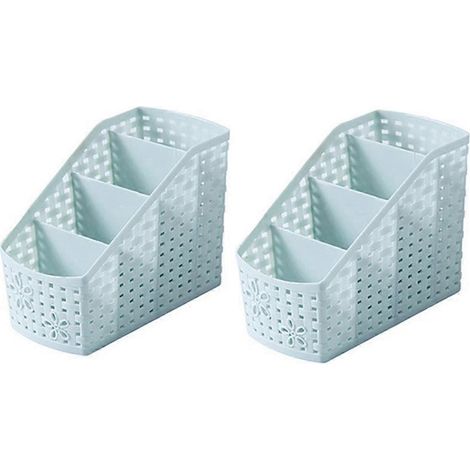 2 boîtes de rangement en plastique bleu clair pour finitions et loisirs créatifs, 4 compartiments, idéales pour offrir. (1/5)