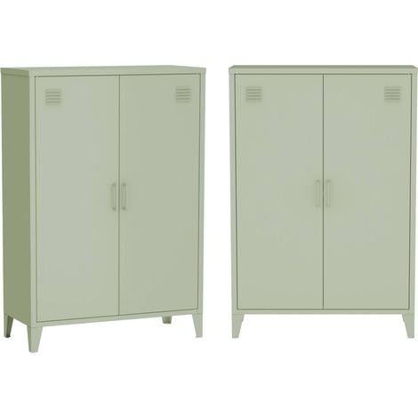sweeek - 2er-Set Kommoden/Schränke aus Metall mit 2 Türen