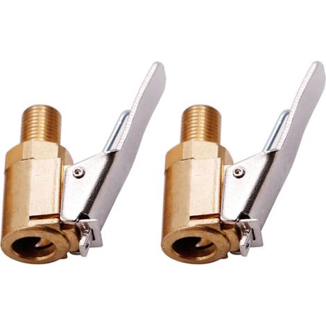 Adaptateur de valve de pneu 8 mm – 2 pièces en laiton massif et chrome – Pression jusqu'à 25 kg – Pour pompes à air et garages (1/5)