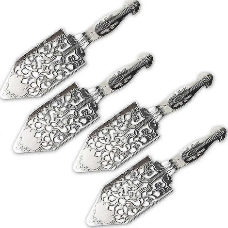 Lot de 4 cuillères à absinthe en acier inoxydable, style vintage, avec filtre intégré pour verre à cocktail et cuillère à absinthe creuse. (1/5)