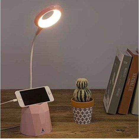 Desk Lamp, Dimmable Led Desk Lamp, Table Lamp to Protect Children's Eyes with 3 Lighting Modes (Pink) (1/4)