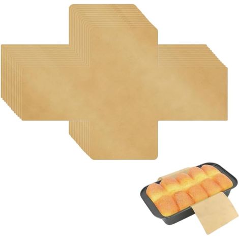 Lot de 100 Moules a Cake en Papier Sulfurisé Antiadhésif Jetable pour la Cuisson de Toasts,Pain Au Levain,Gâteaux et Pain Aux Bananes