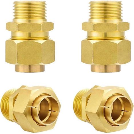 Lot de 4 adaptateurs de raccordement rapide en laiton pour gaz naturel, raccord rapide pour tuyau de gaz 1/4", connecteur de conversion au propane pour barbecue (1/5)