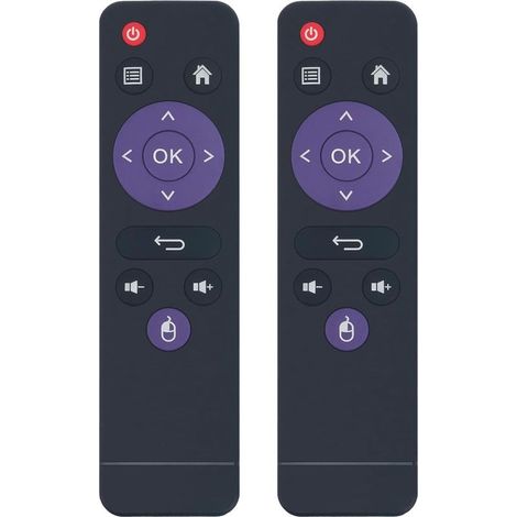 2er-Pack Fernbedienungen. Ersatzfernbedienung passend für MXQ TV-Boxen H96 Mini, H603, A5X Max, H96 Max, RK3328, RK3318, X88 Pro S, X88 Pro T, X88 Pro X3, H6 Allwinne (1/4)