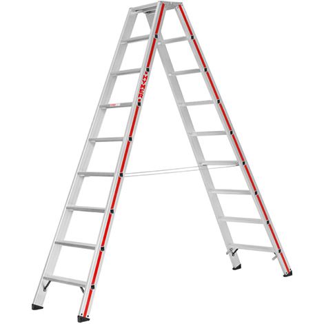 Escabeau double 2x10 marches - Hauteur max. de travail 3,8m - 6024/2X10 (1/4)