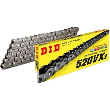 Cadena de transmisión DID 520VX3 de 94 eslabones, abierta con clip de anillo en X, para motor Cross Quad
