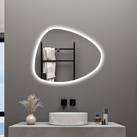 AICA Specchio da bagno 80 x 65 cm, dimmerabile, Funzione Memoria, antiappannamento, 3 colori (1/5)