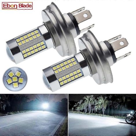 Paire d'ampoules LED P45t R2 66smd pour phares de moto, feux de route/croisement, blanc 6000k 6v 12v, ampoule avant pour scooter/cyclomoteur. (1/4)