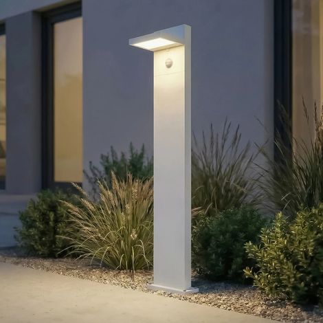 [GEBRAUCHT] B-Ware Lucande Wegeleuchte Gartenleuchte Silvan LED Pollerleuchte mit Sensor weiß 100cm (1/2)