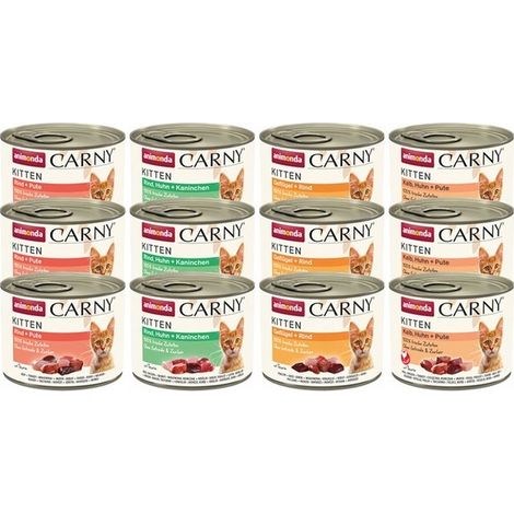Animonda Carny Kitten Nassfutter für Kätzchen 12x200g Mischung verschiedener Geschmacksrichtungen