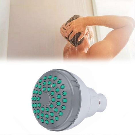 Soffione doccia a getto verde con uscita dell'acqua, alta pressione, staccabile, modello compatto per accessori da bagno (1/5)