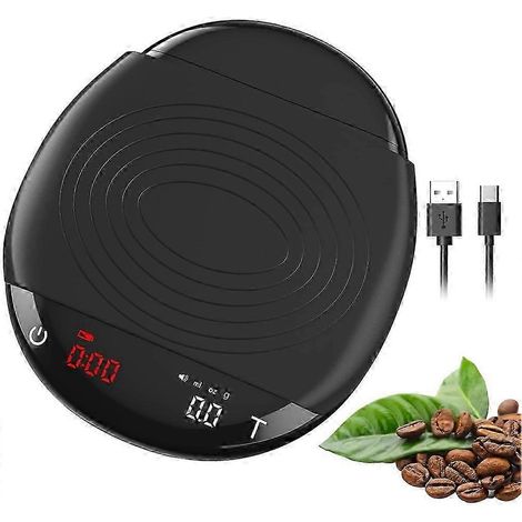 Balance à expresso avec minuteur - Mini balance à café numérique 2 kg, précision 0,1 g, compatible avec la méthode de préparation du café filtre (Fresh-Over) - Cuisine FDQ (1/5)