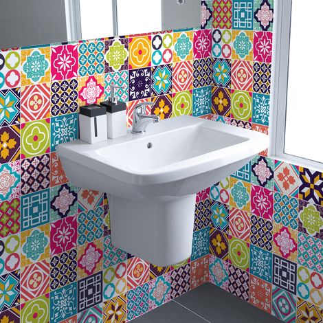 Stickers muraux - Sticker Mural Carrelage adhésif Cuisine Salle de Bain - 30 STICKERS CARRELAGES CRISFIONO - 30stickers20x20cm (1/5)