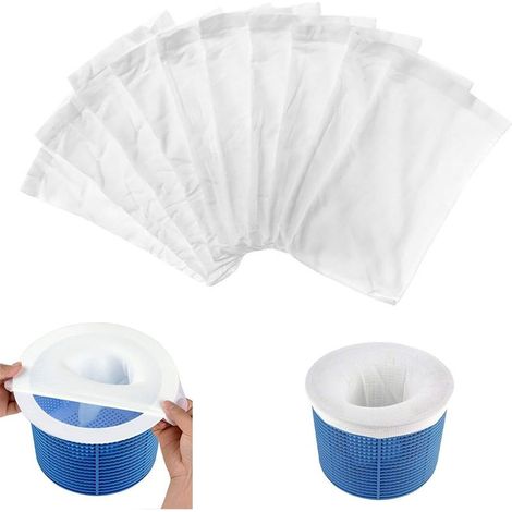 10 Pcs Chaussettes Skimmer Piscine Nylon Pool Skimmer Socks Filtre Réutilisable pour Protégez La Piscine Propre, Feuilles, Écume, Accessoire Piscine (1/5)
