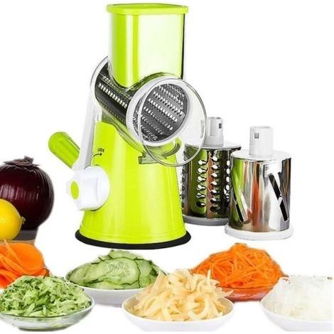 Mandolina manuale multifunzionale con 3 lame in acciaio inox – Taglio preciso di verdure, frutta e formaggio – Piedini a ventosa per una maggiore stabilità (1/4)