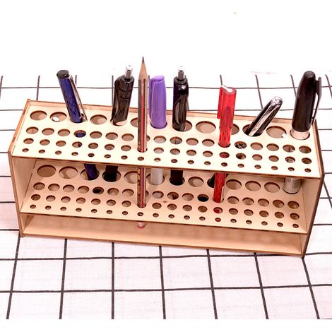 Support Pour Stylos - Bois De Tilleul - Rangement Pour Pinceaux À Peinture À L'huile Et Crayons - 5 Tailles - Lot De 1 (1/5)