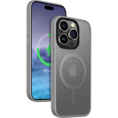 Crong Hybrid Frost MAG Cover - iPhone 15 Pro MagSafe Hülle (Grau) (1/5)