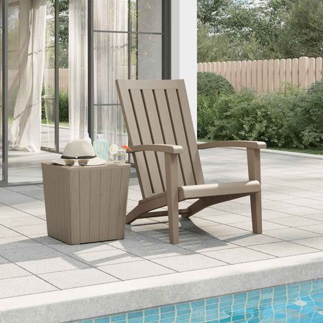 Chaise de jardin-Chaise de terrasse-Chaise d'extérieur Adirondack marron clair polypropylène (1/5)